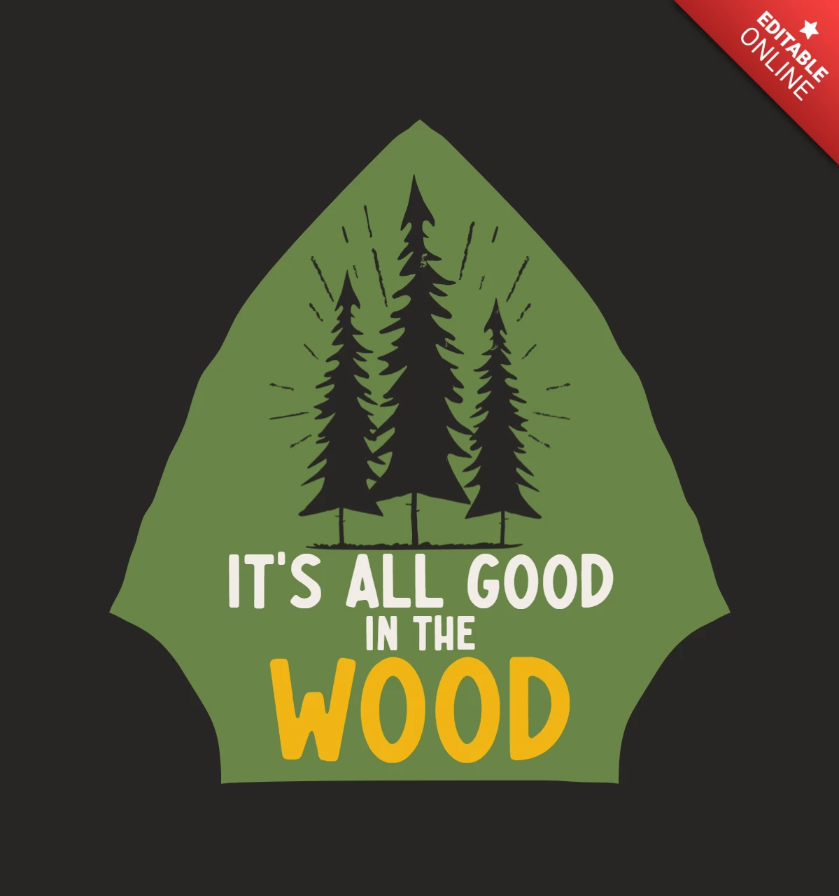Modèle de badge d'aventure en forêt