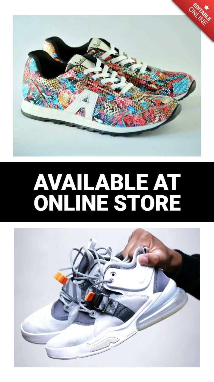 Trendy streetwear turnschuhe instagram geschichte post design vorlage