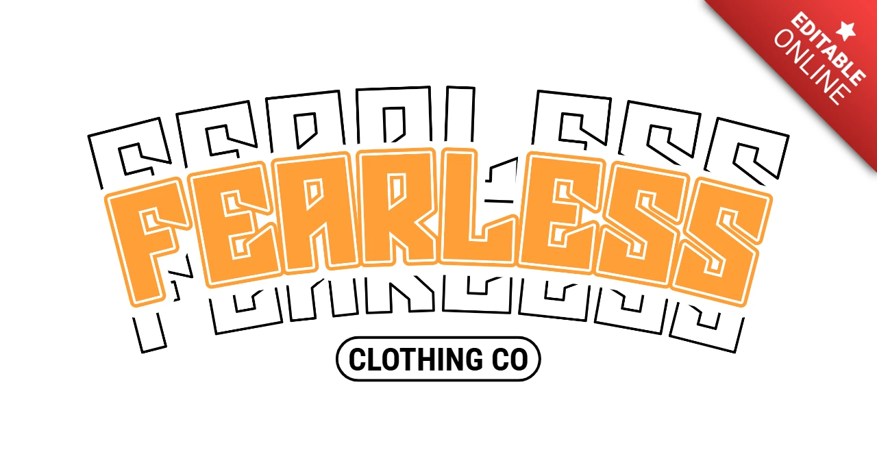FEARLESS Clothing Co Urban Statement Graphic in Bold Colors T-Shirt Design Template