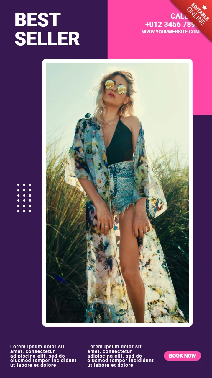 Modelo de design de postagem de história do instagram roxo de moda e estilo