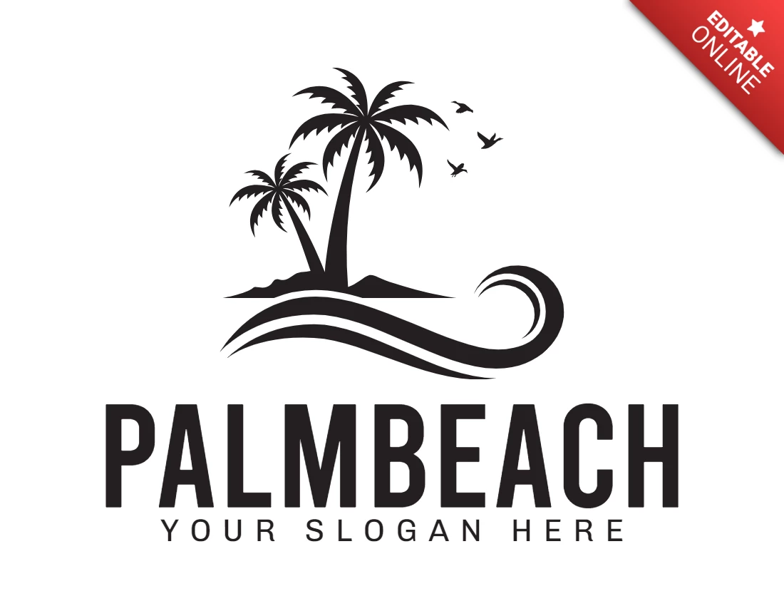 Palm Beach Logo Design Template
