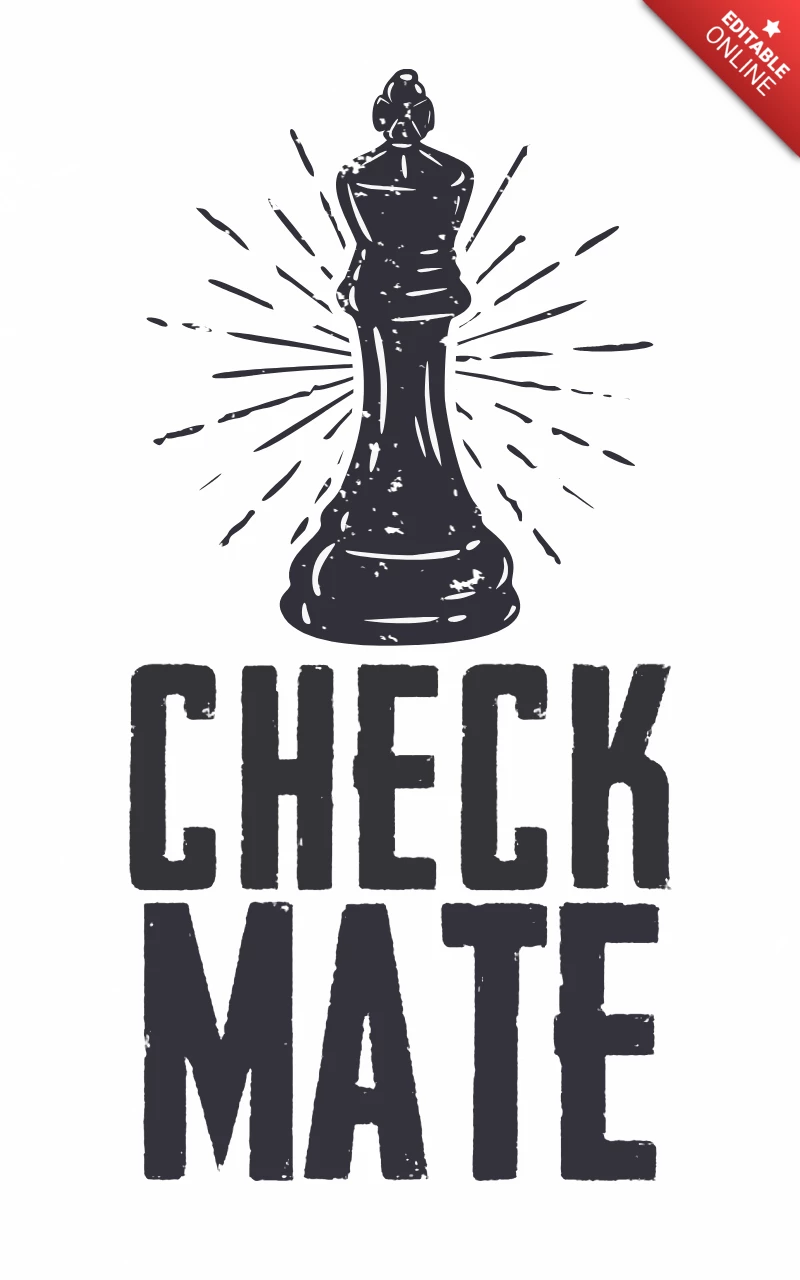 Checkmate with Chess Vintage T-shirt Design Template