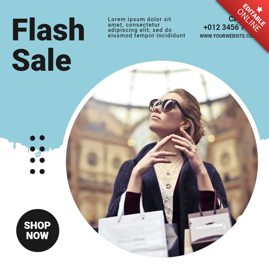 Vente flash mode instagram post design template