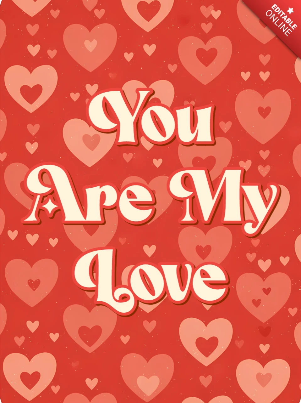 Valentine's Day Heart Pattern Design Template for Greeting Cards
