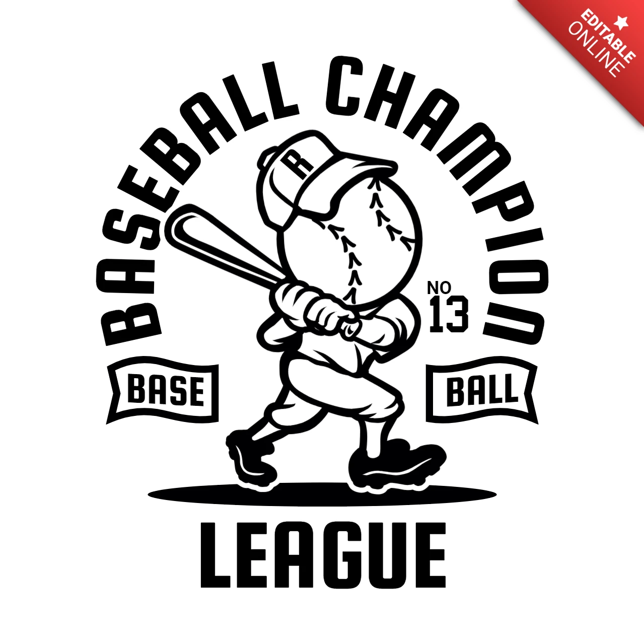 Modello di design per maglietta da campione di baseball