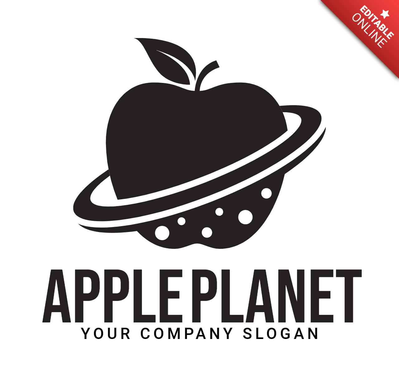 Modello di logo del pianeta Apple