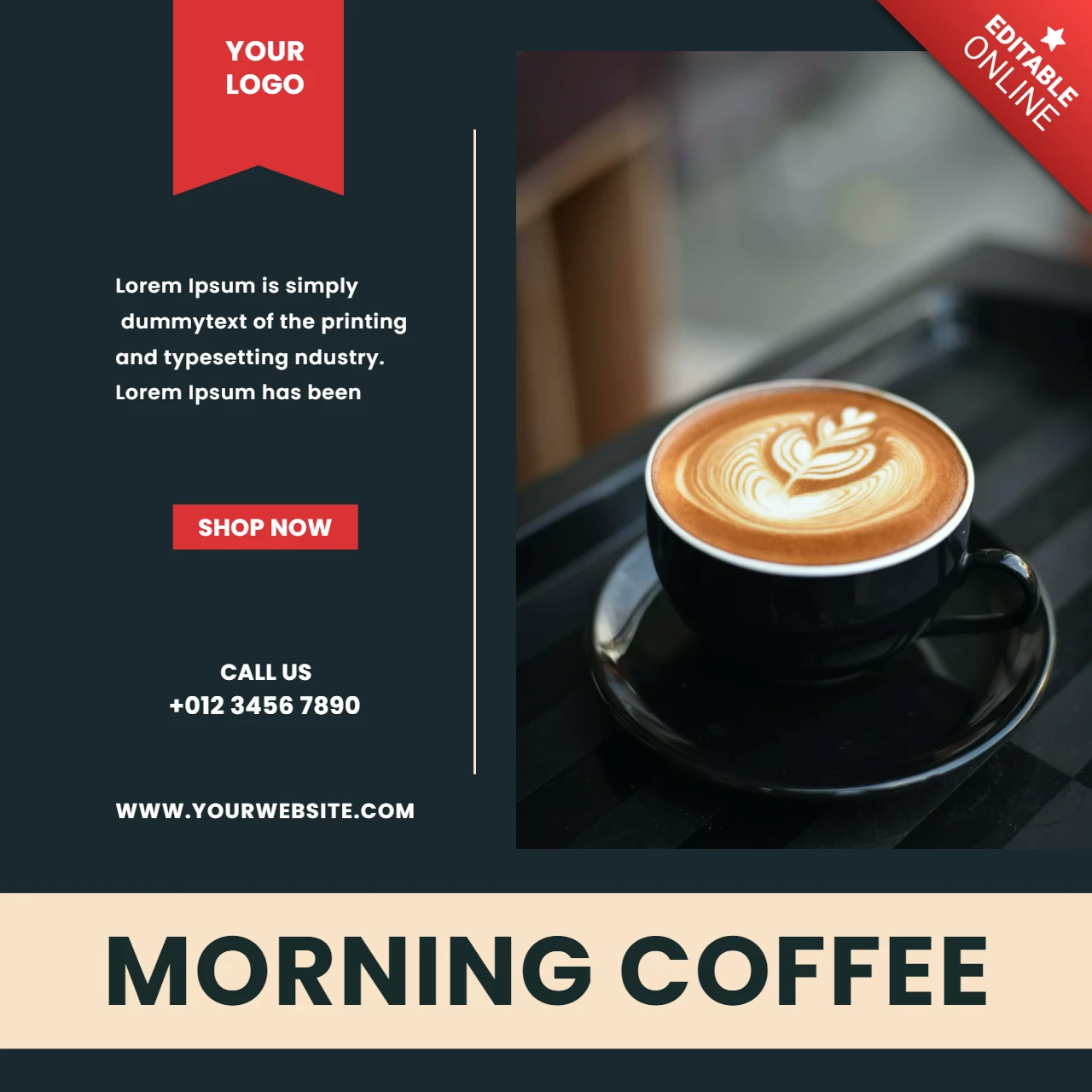 Morgencafé Social Media Post Design Vorlage