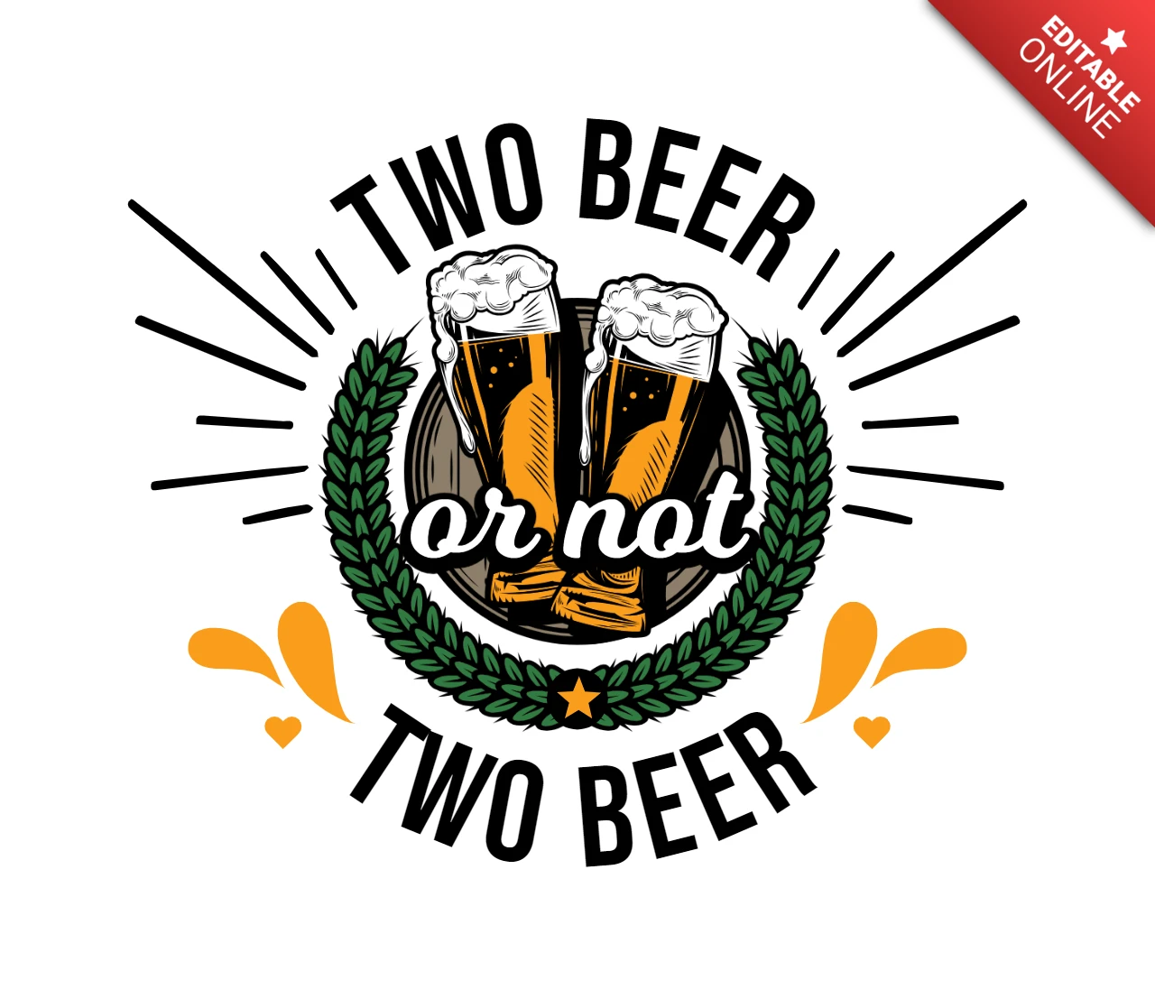 Two Beer Or Not Two Beer T-Shirt Design Template