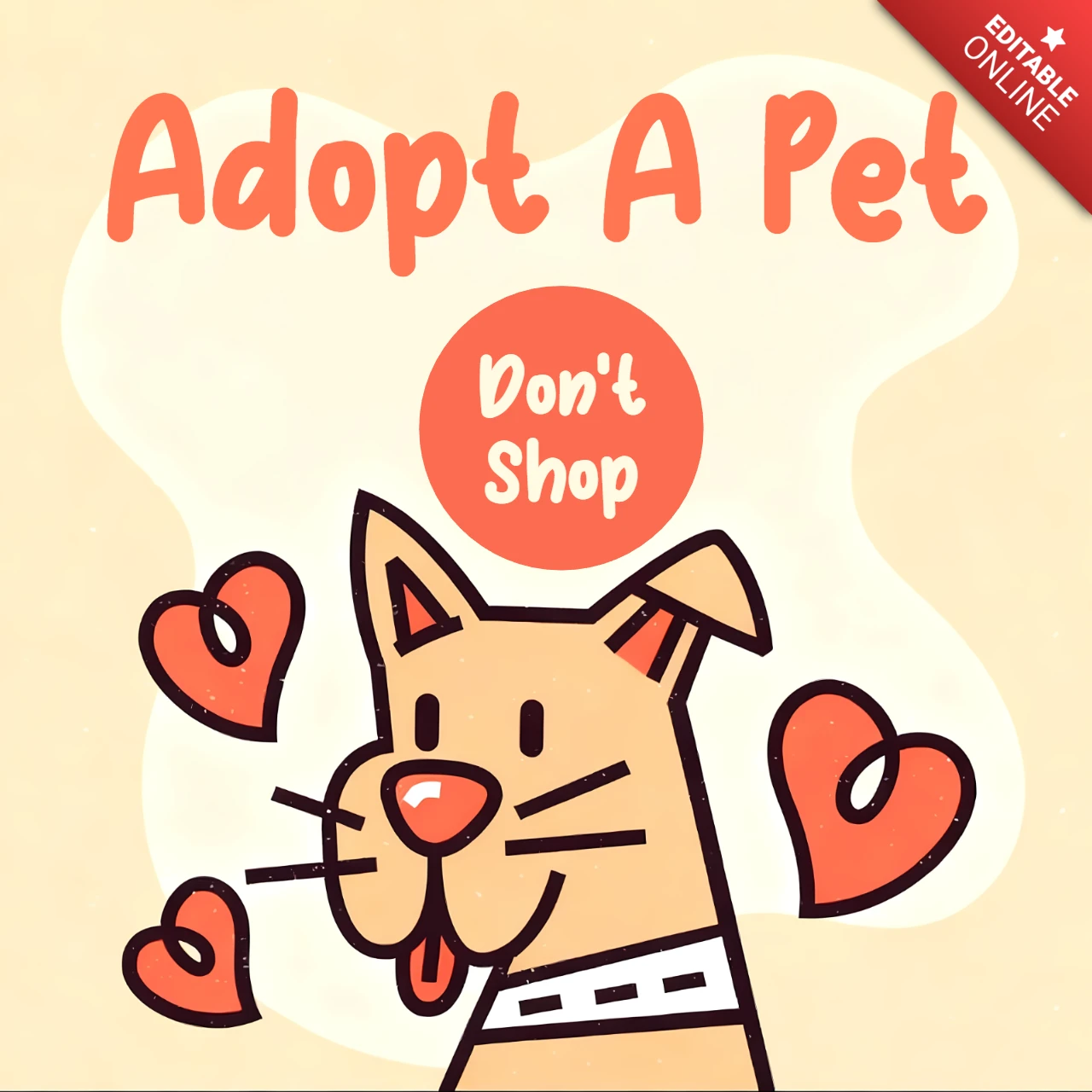Playful Dog Adoption Template Design for Posters