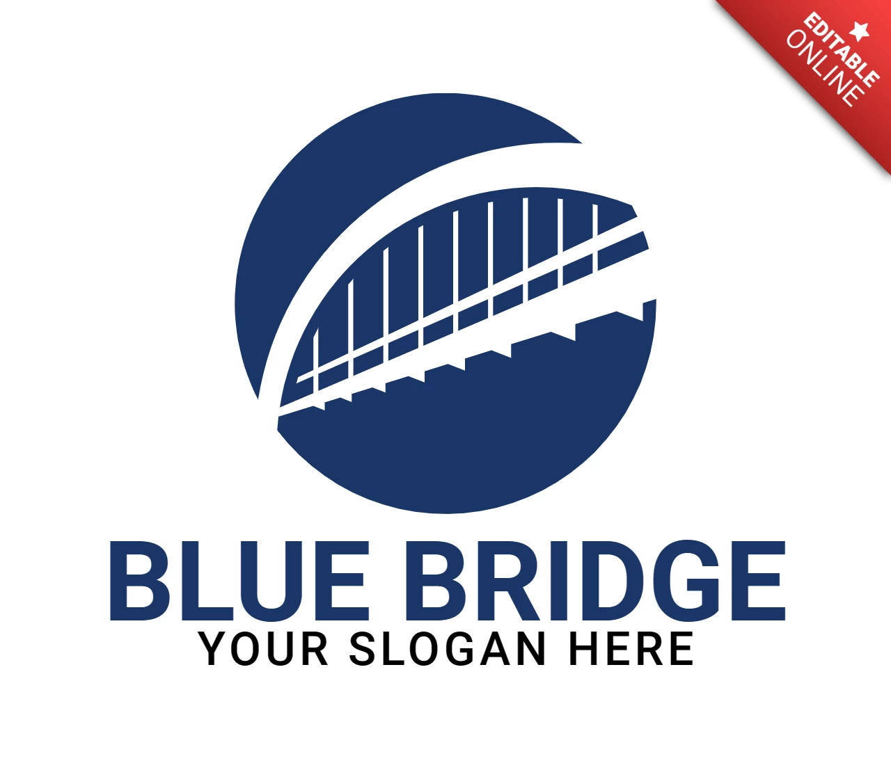 Blaue brücke logo entwurfsvorlage