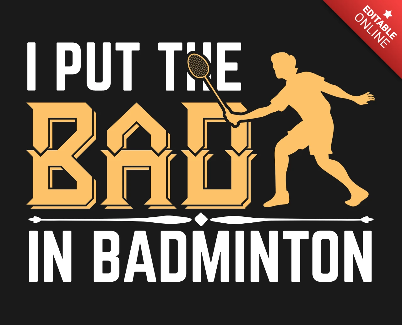 Ik stop het slechte in badminton t-shirt ontwerpsjabloon