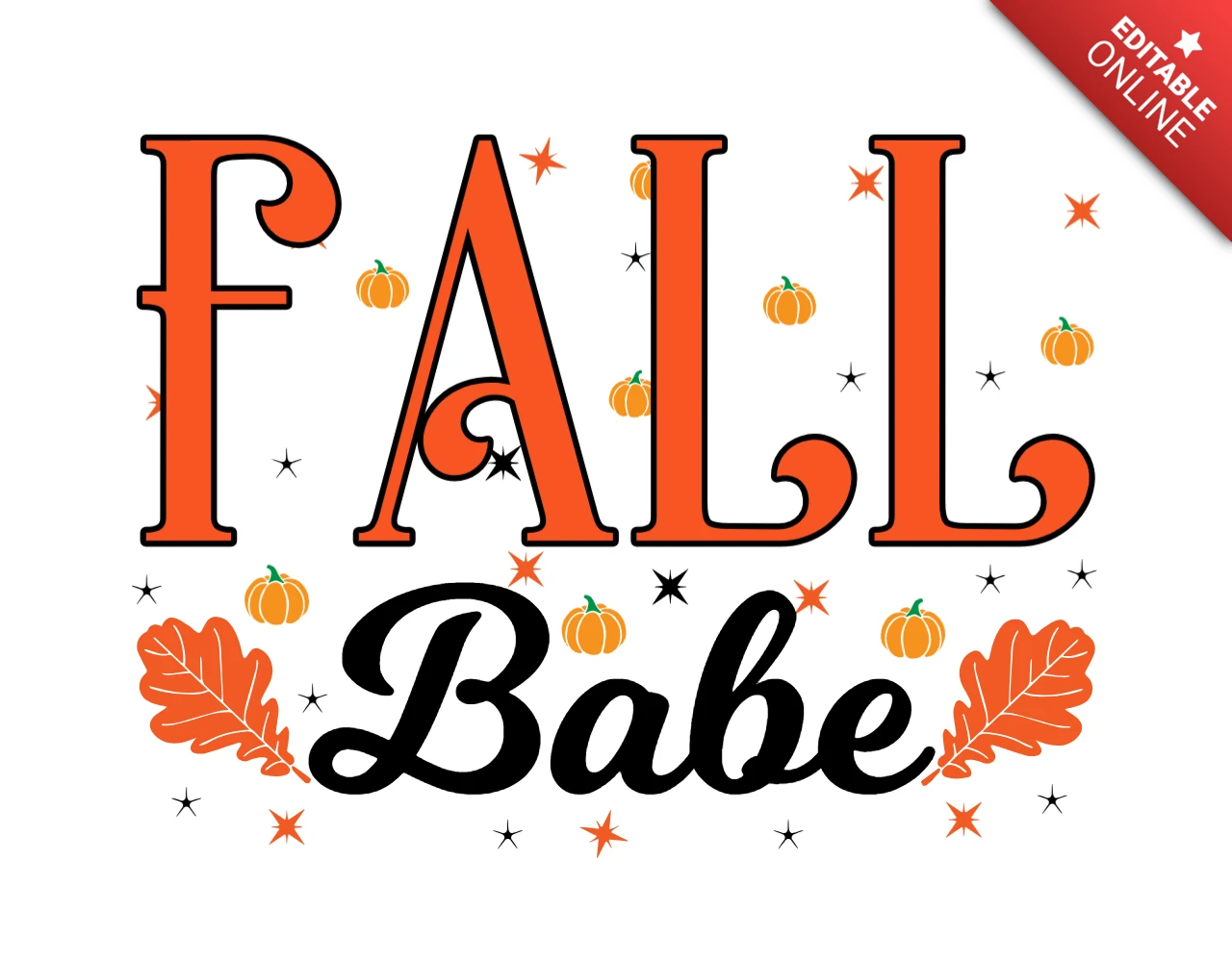 Herfst babe pompoen t-shirt ontwerpsjabloon