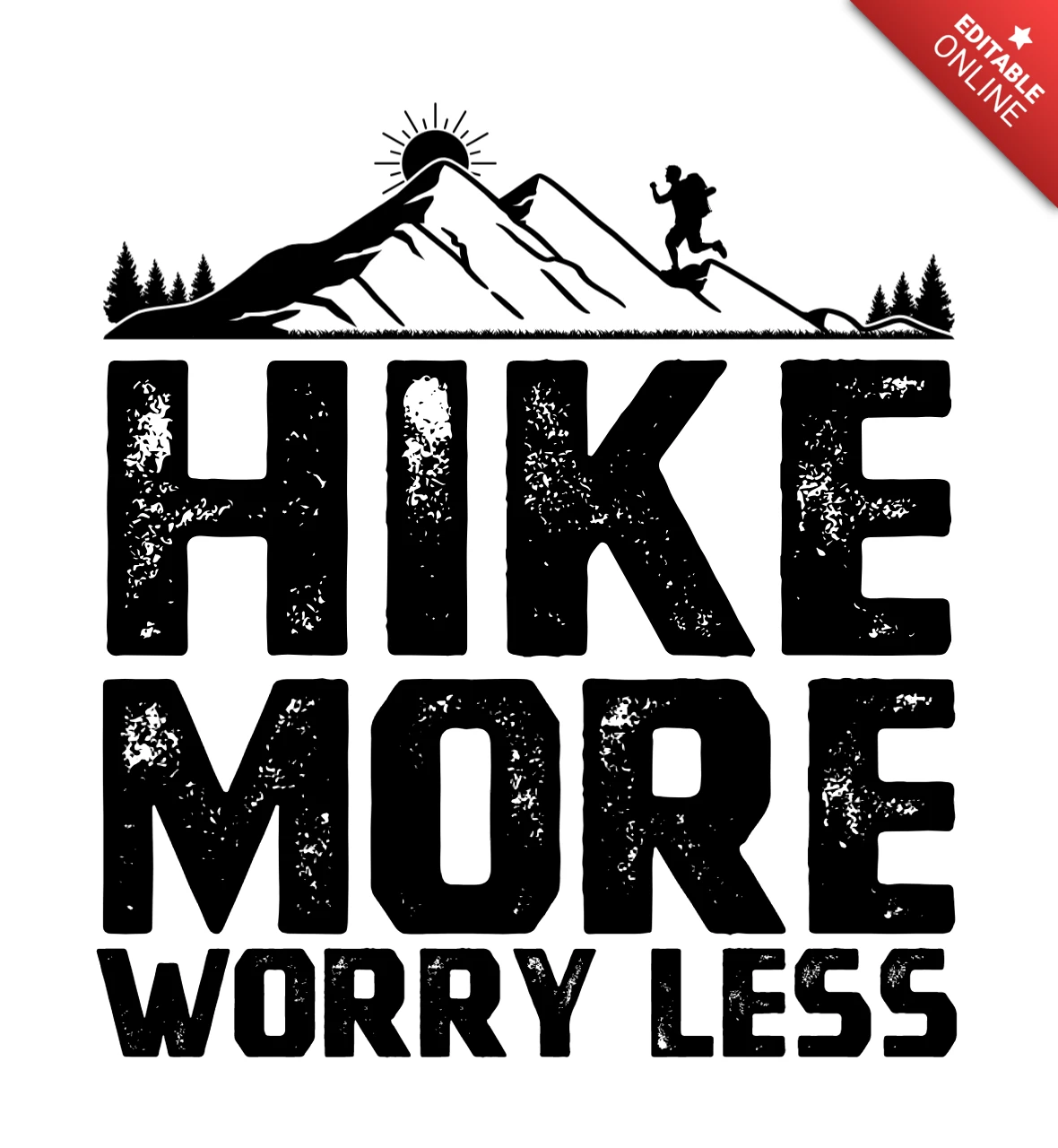 Less Worry More Hike T-Shirt Design Template