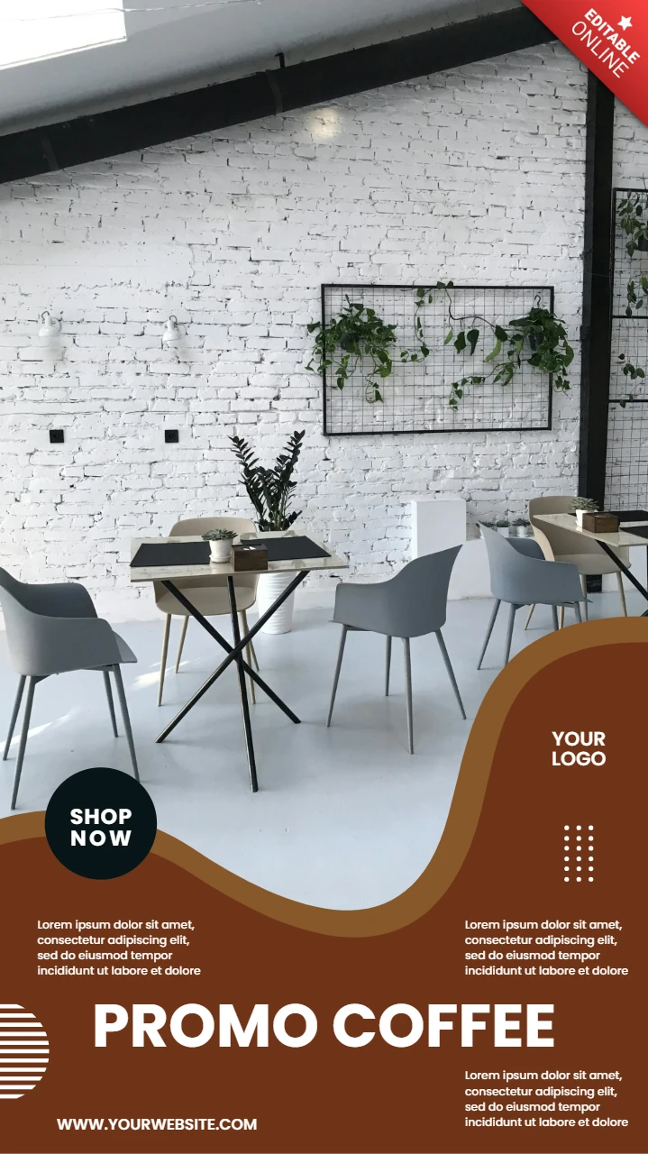 Coffee Shop Promotional Instagram Story Post Design Template