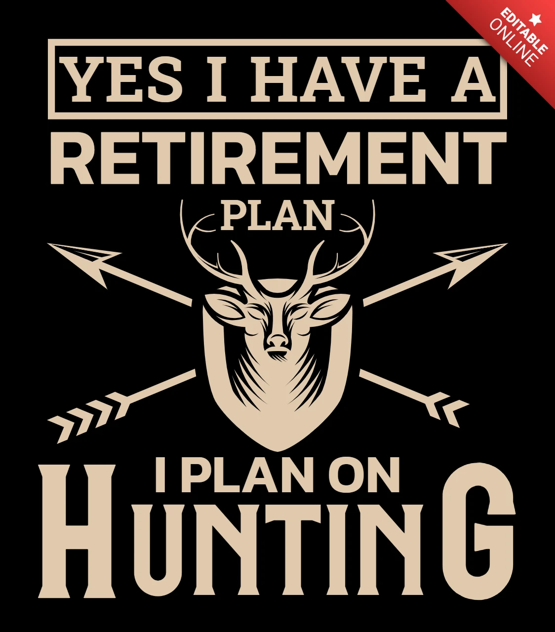 Vintage Jagd Ruhestand Plan Design Vorlage