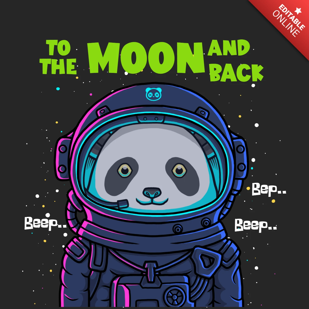 Cosmic Panda Adventure Design Template for Kids