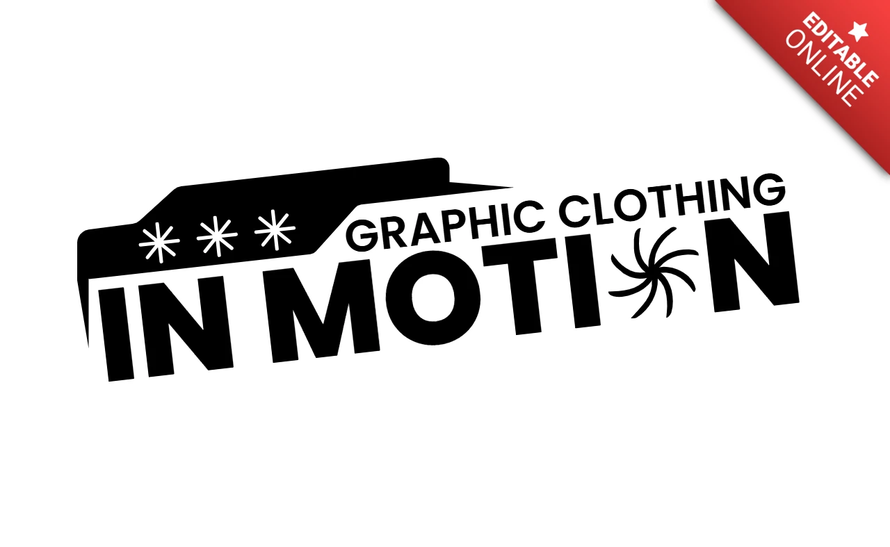 GRAPHIC CLOTHING IN MOTION Bold Streetwear with Swirl Symbol T-Shirt Design Template