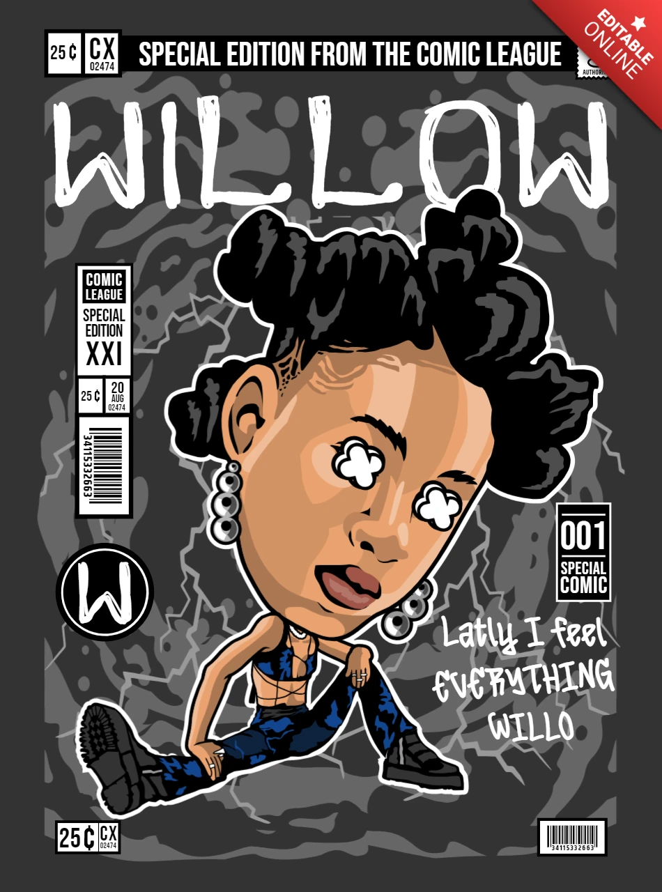 Willow smith, personnage de bande dessinée, modèle de couverture de magazine