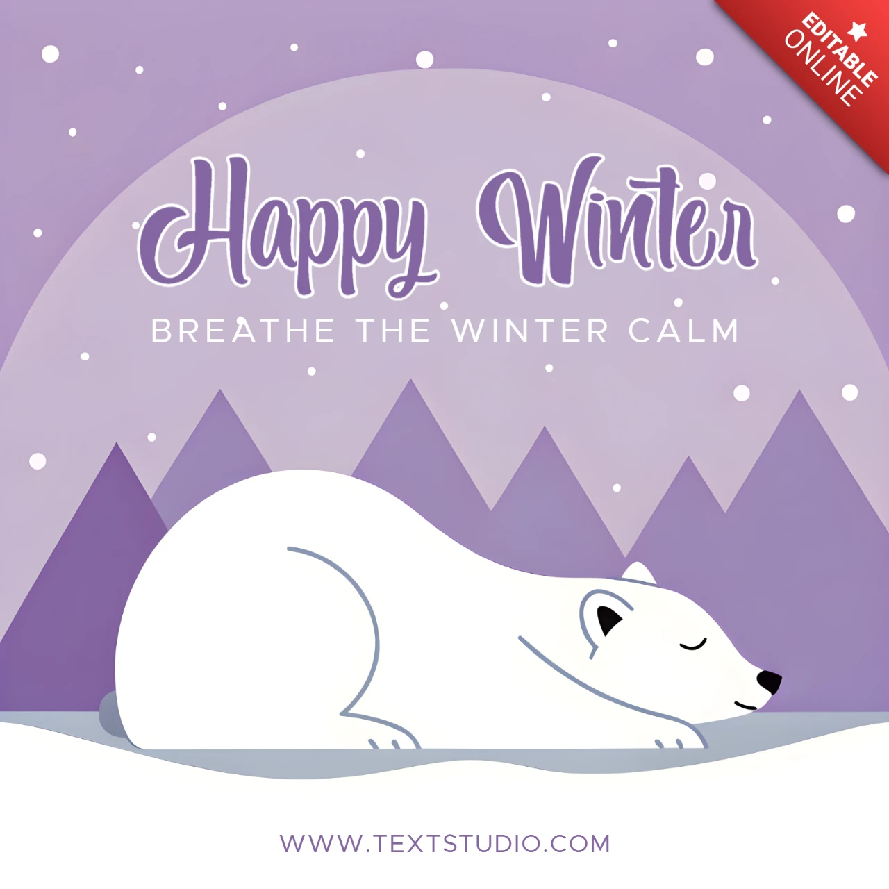 Winter-Polarbär-Grußkarten-Designvorlage