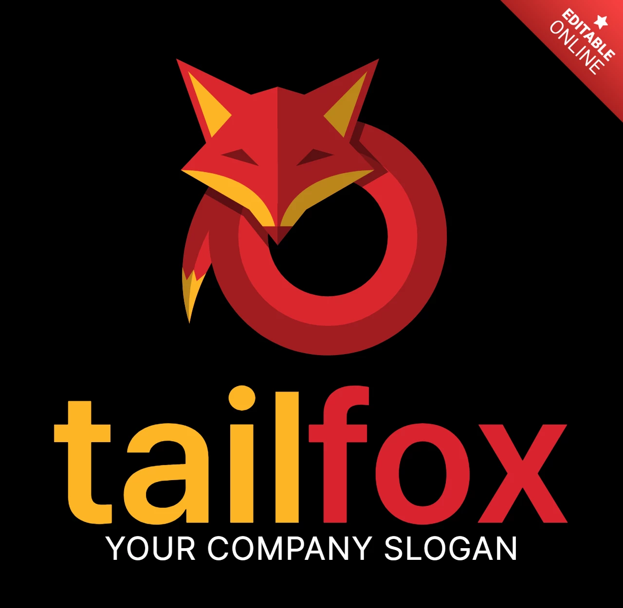 Fox Tail Colorful Logo Design Template