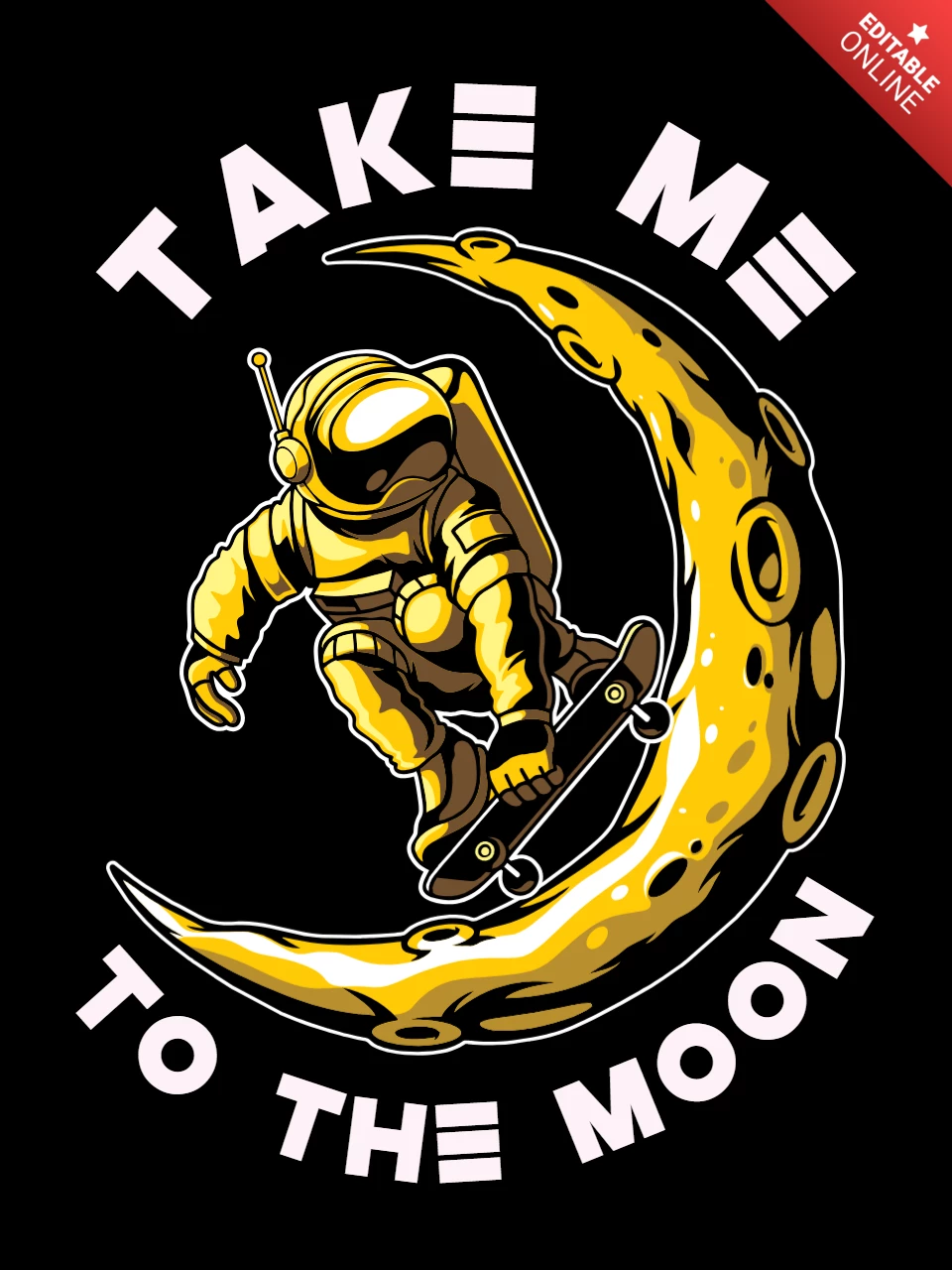 Llévame a la luna con astronauta plantilla de diseño de camiseta