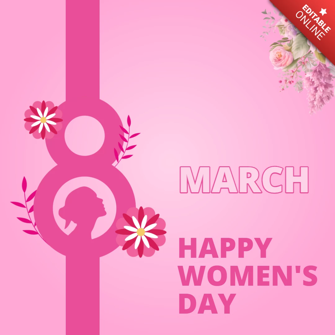 Pink And White Simple International Women's Day Instagram Post Template