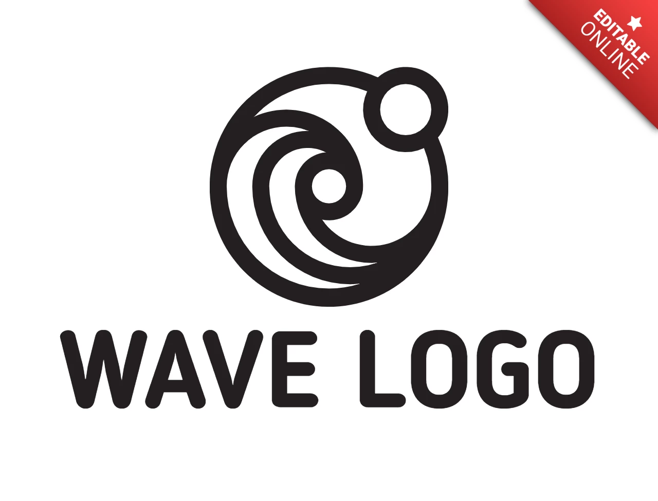 Modèle de logo en forme de vague
