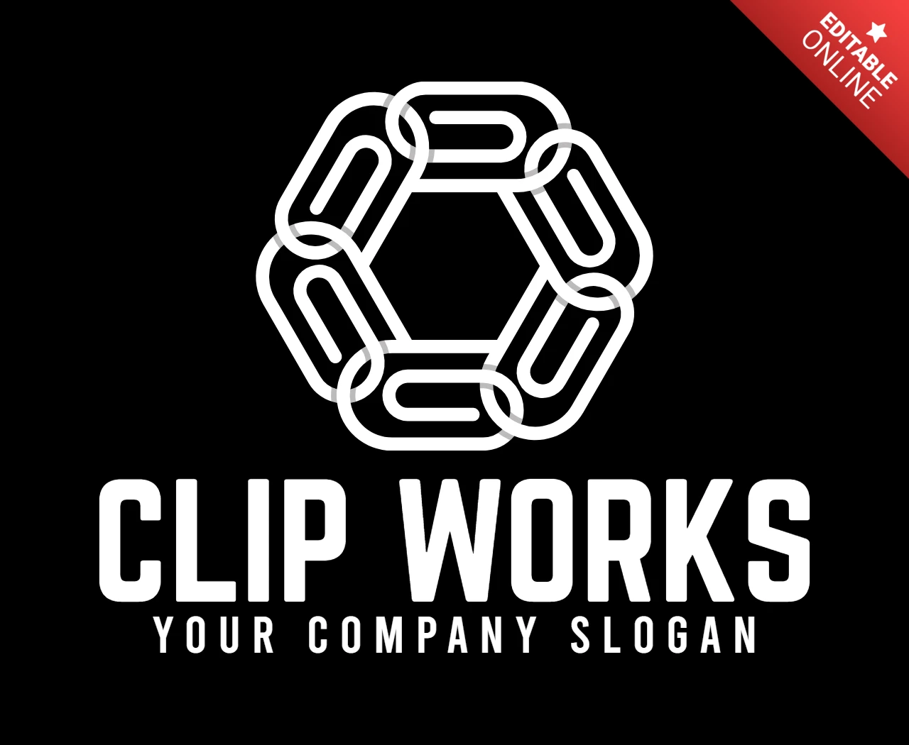 Clip Work Chain Logo Design Template