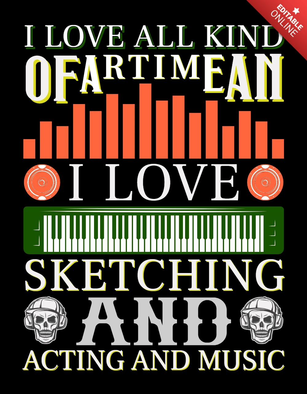 Creative Music and Art Design Template with Bold Typography