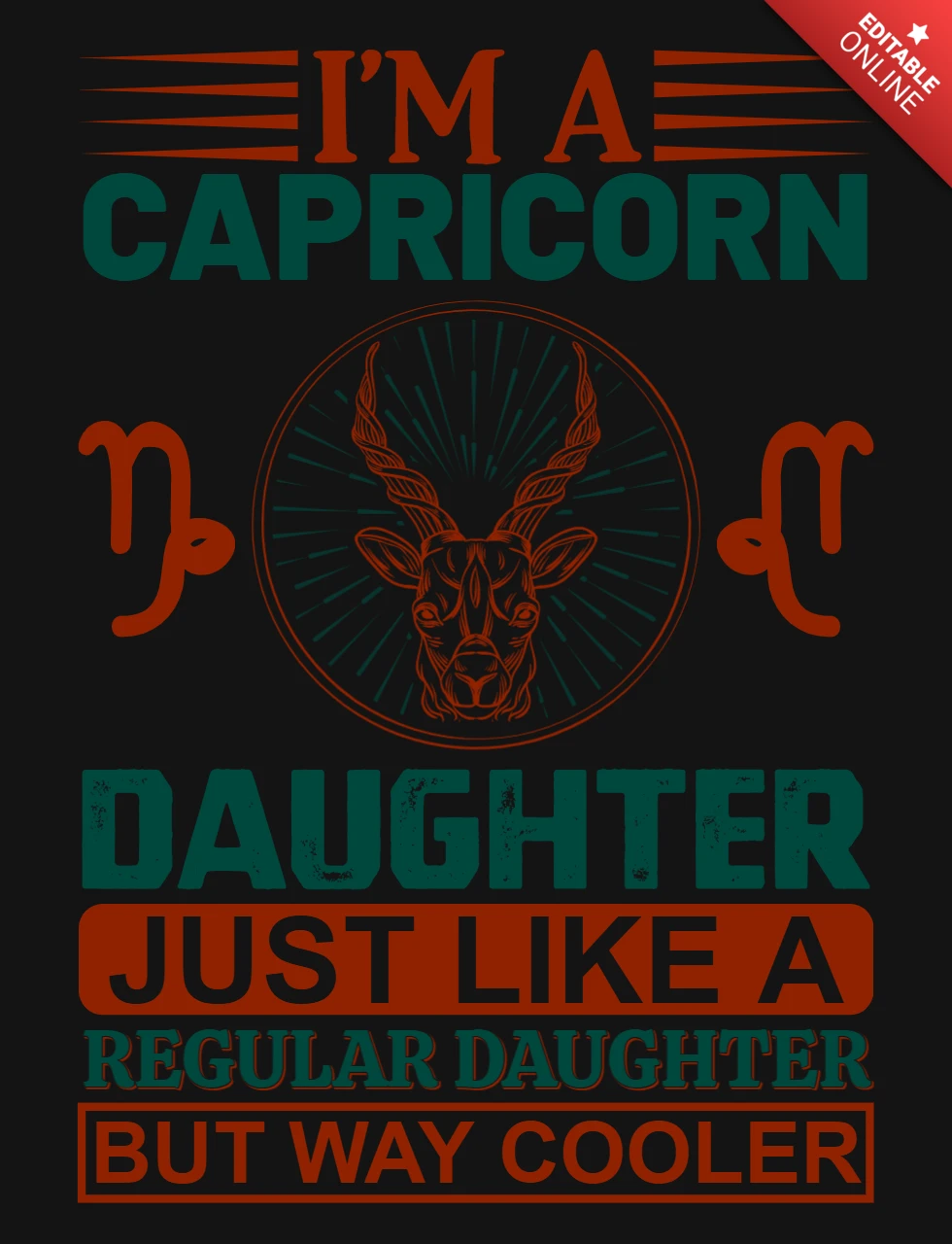 Ich bin ein steinbock tochter sternzeichen t-shirt design vorlage
