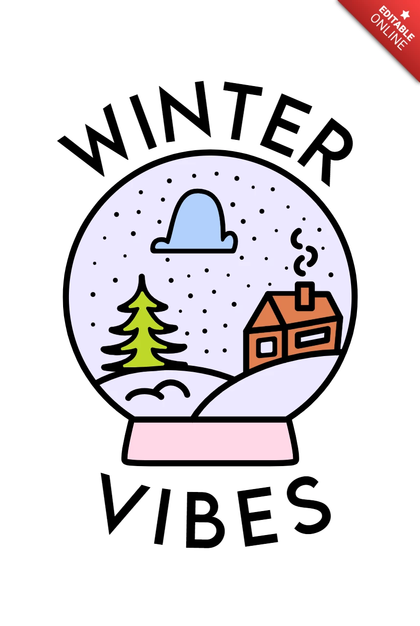 Winter Vibes Logo Template Design