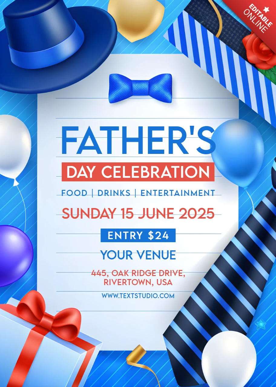 Festive Father's Day Celebration Template – Colorful and Playful Design