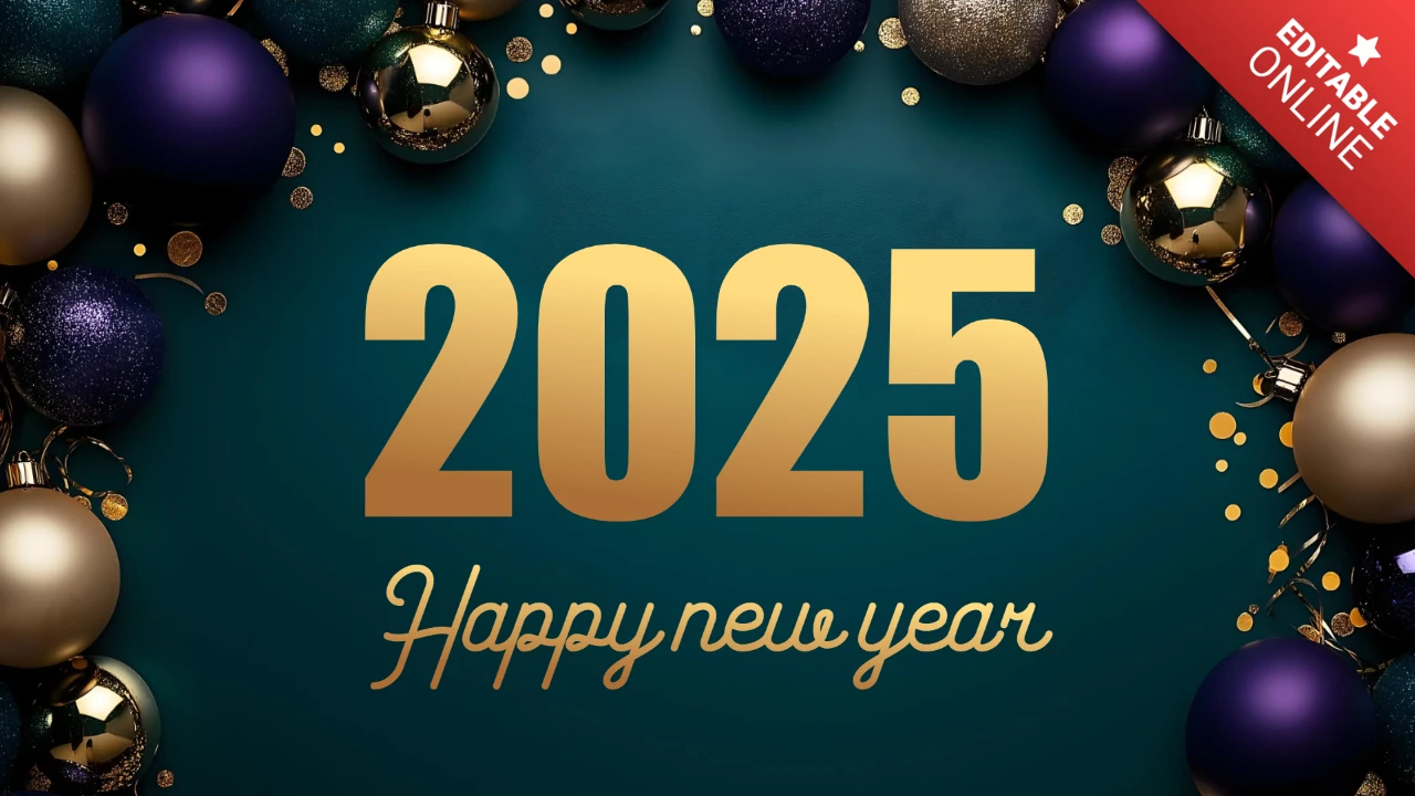 2025 элегантных новогодних фейерверков шаблон дизайна поста instagram