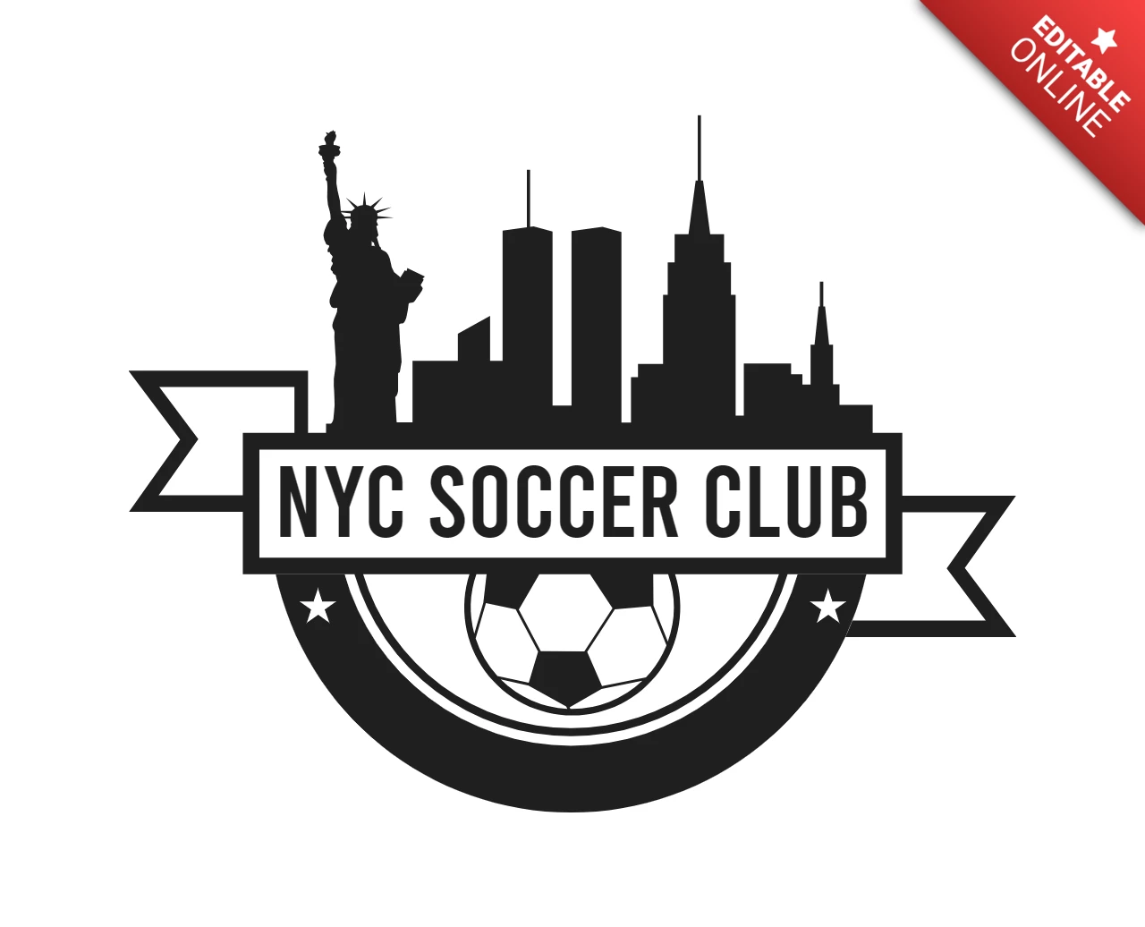 Nyc Soccer Club Championship Sports Logo Design Template