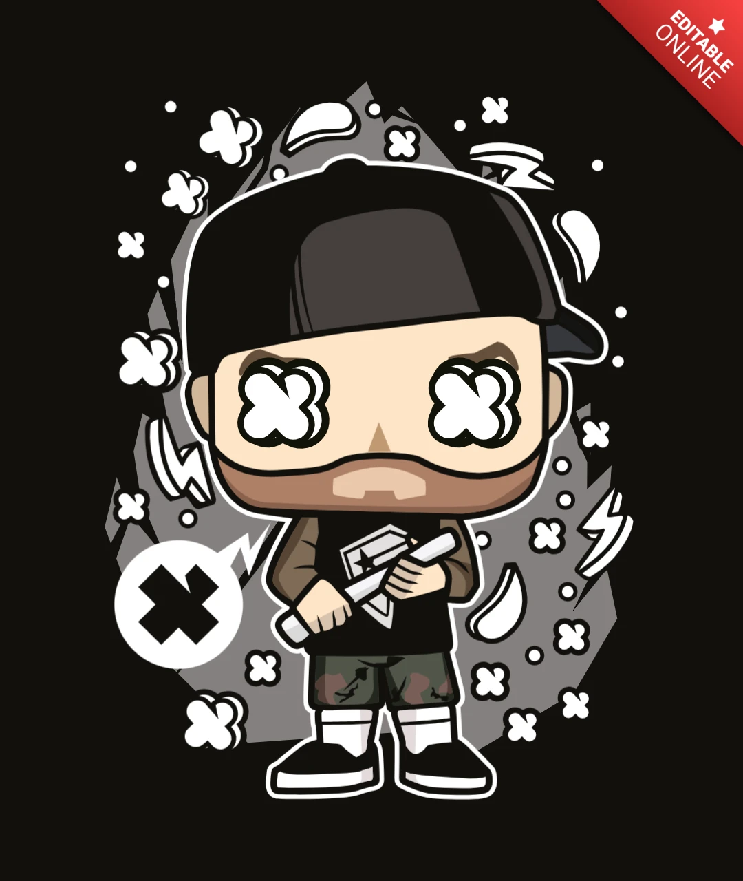Travis Barker Pop Culture T-Shirt Design Template