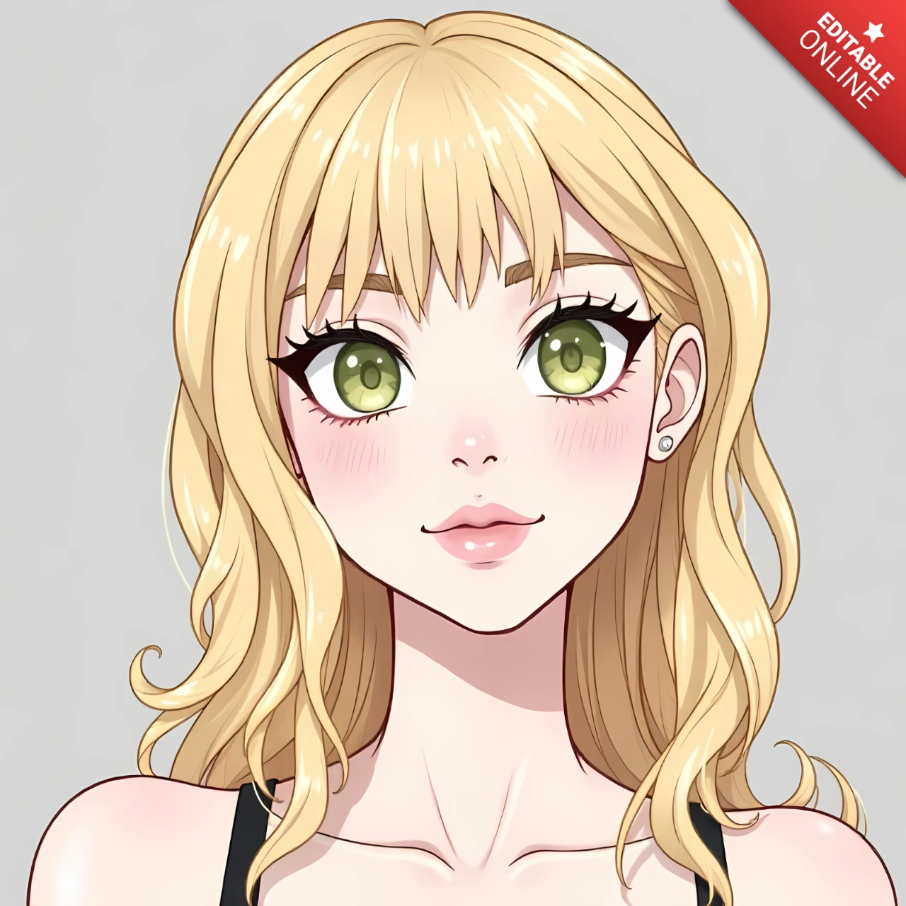 Editable Anime Character Design Template for Creative Projects