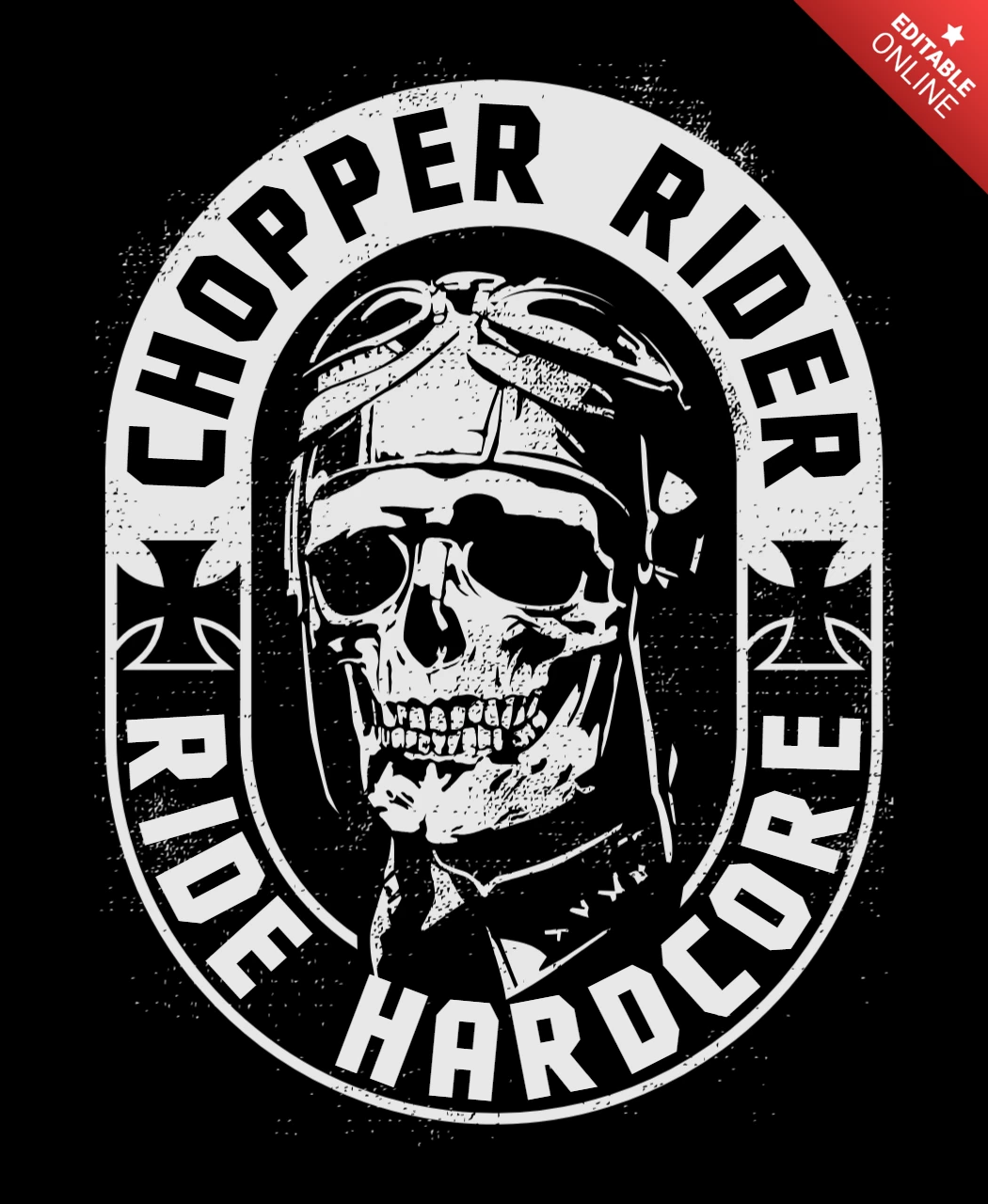 Chopper Rider Ride Hardcore Vintage T-shirt Design Template