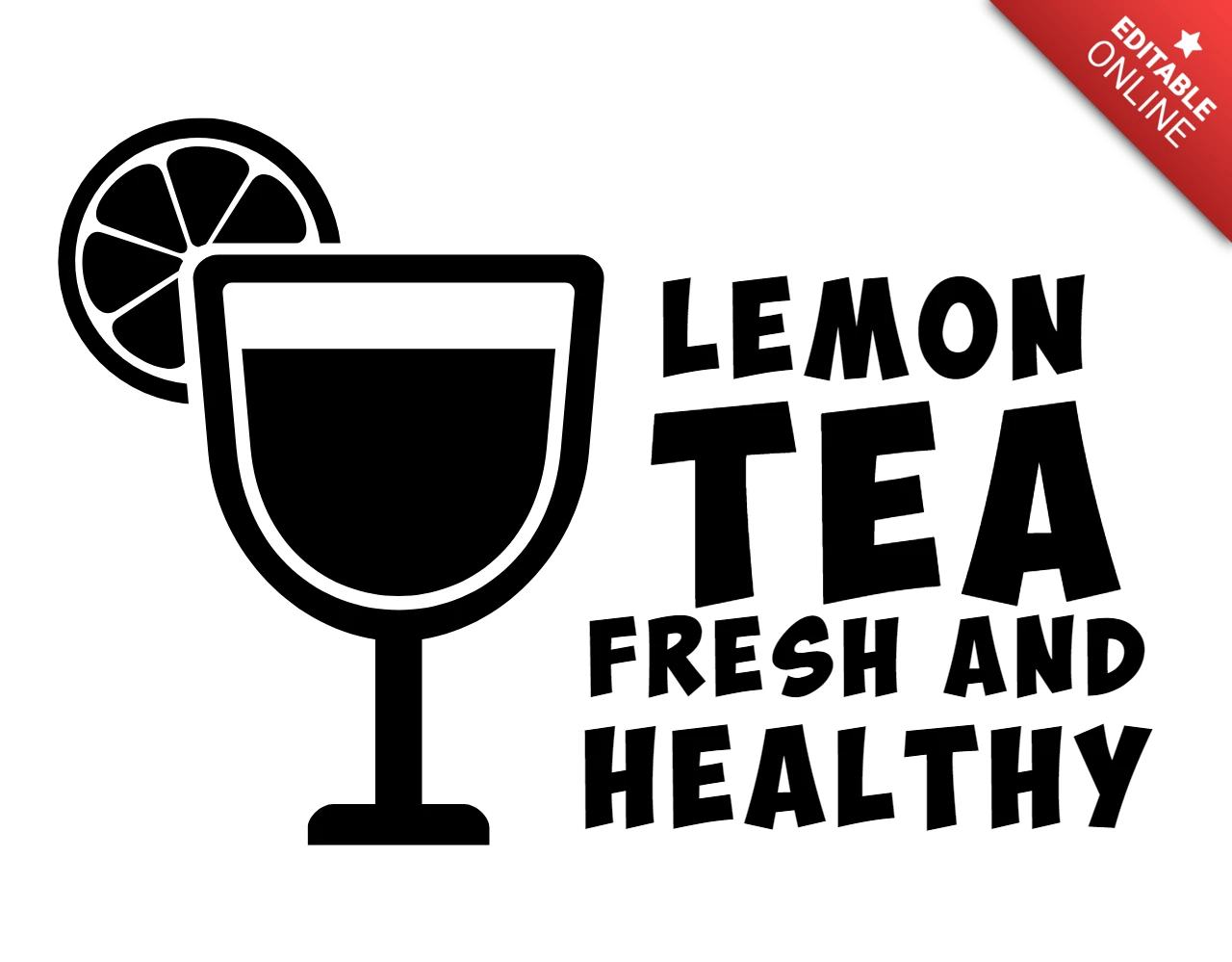 Fresh and Healthy Lemon Tea Logo Template Design