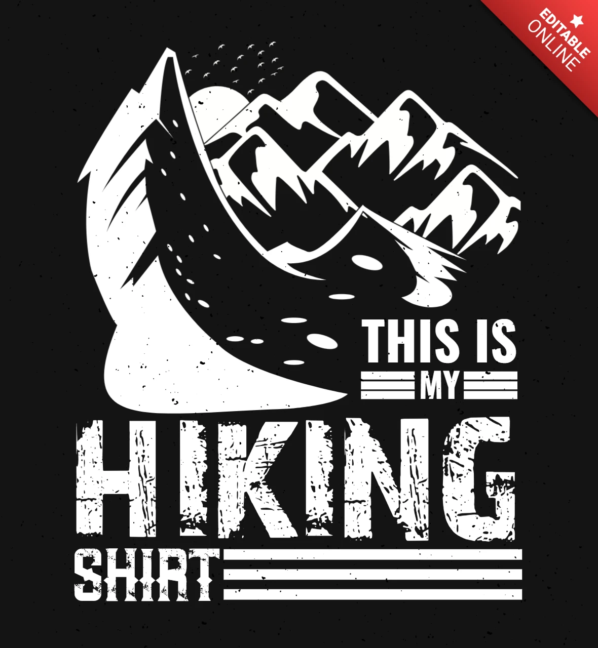Mountain Hiking T-Shirt Design Template
