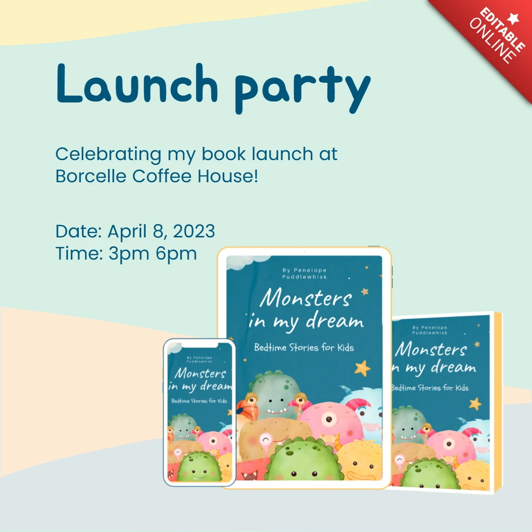 Children's Book Launch Party Instagram Post Design Template