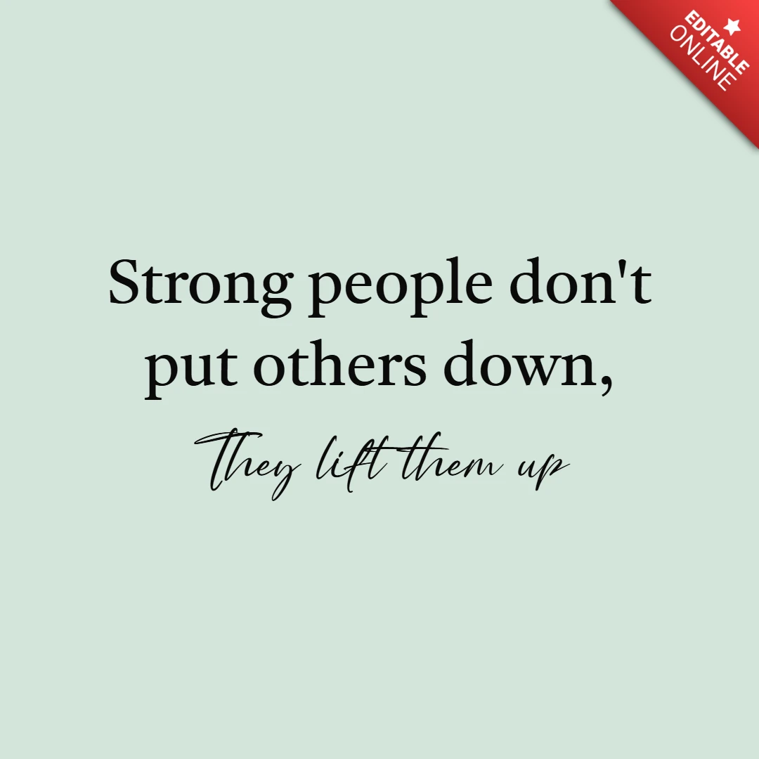 Strength Motivational Quote Instagram Post Design Template