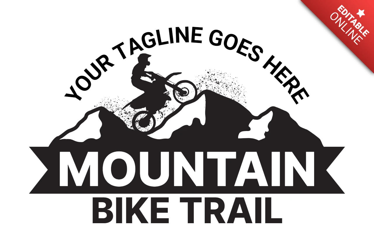 Plantilla de diseño de logotipo de sendero de bicicleta de montaña