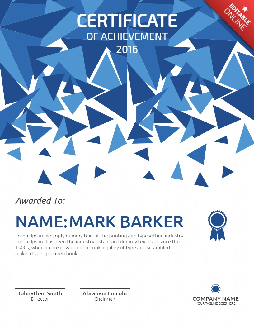 Moderne abstracte zakelijke award certificaat post ontwerpsjabloon