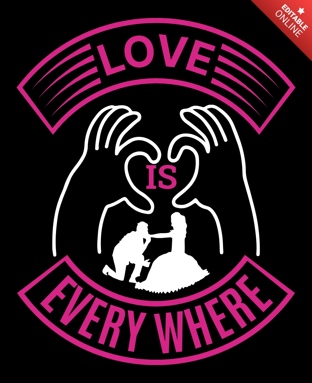 Moderne Liebe Design-Vorlage mit Händen und romantischen Thema