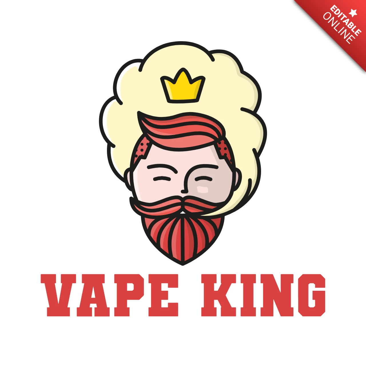 Vape king logo entwurfsvorlage