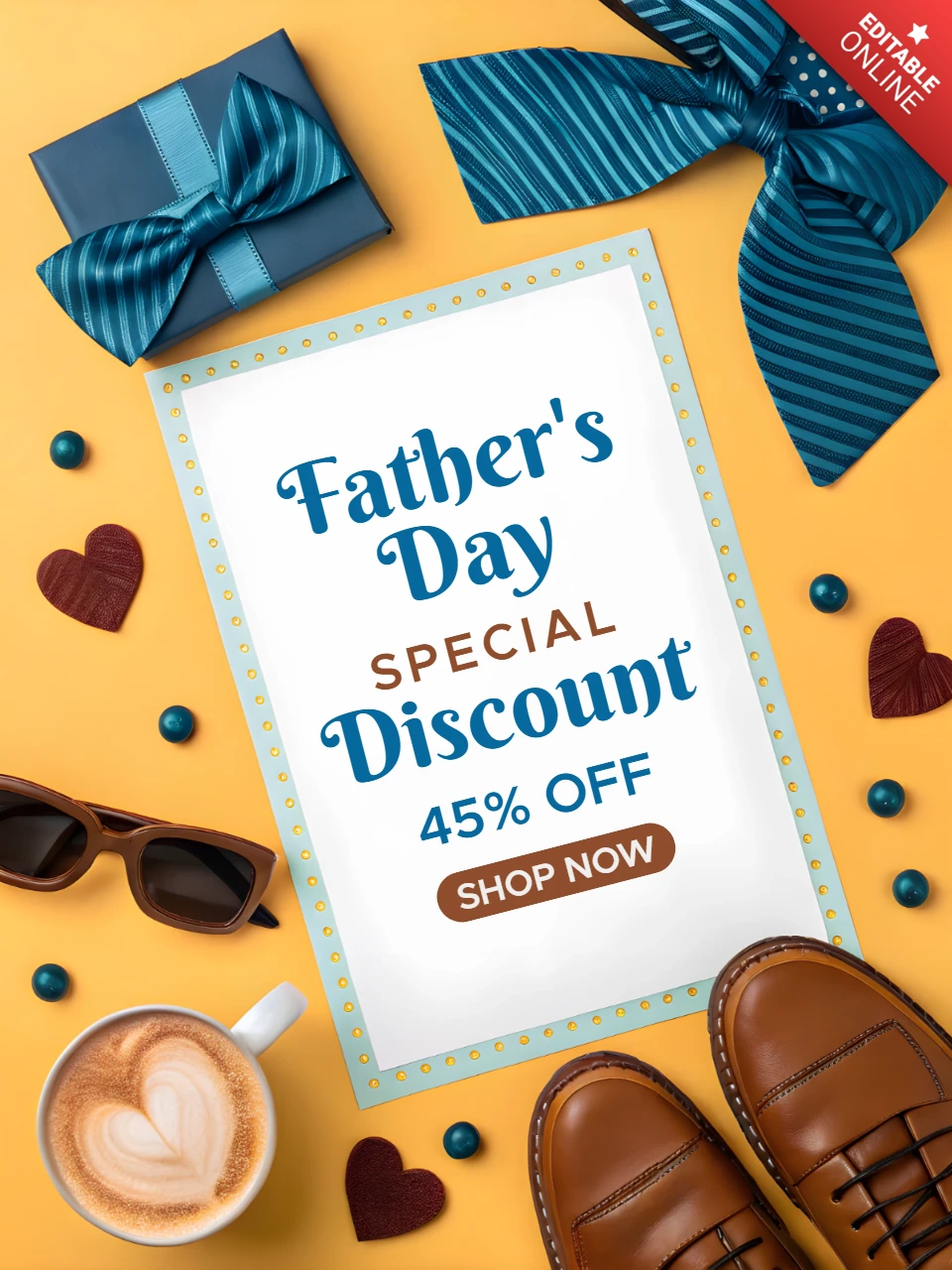 Father's Day Special Discount Template - Vibrant and Playful Design for Promotions