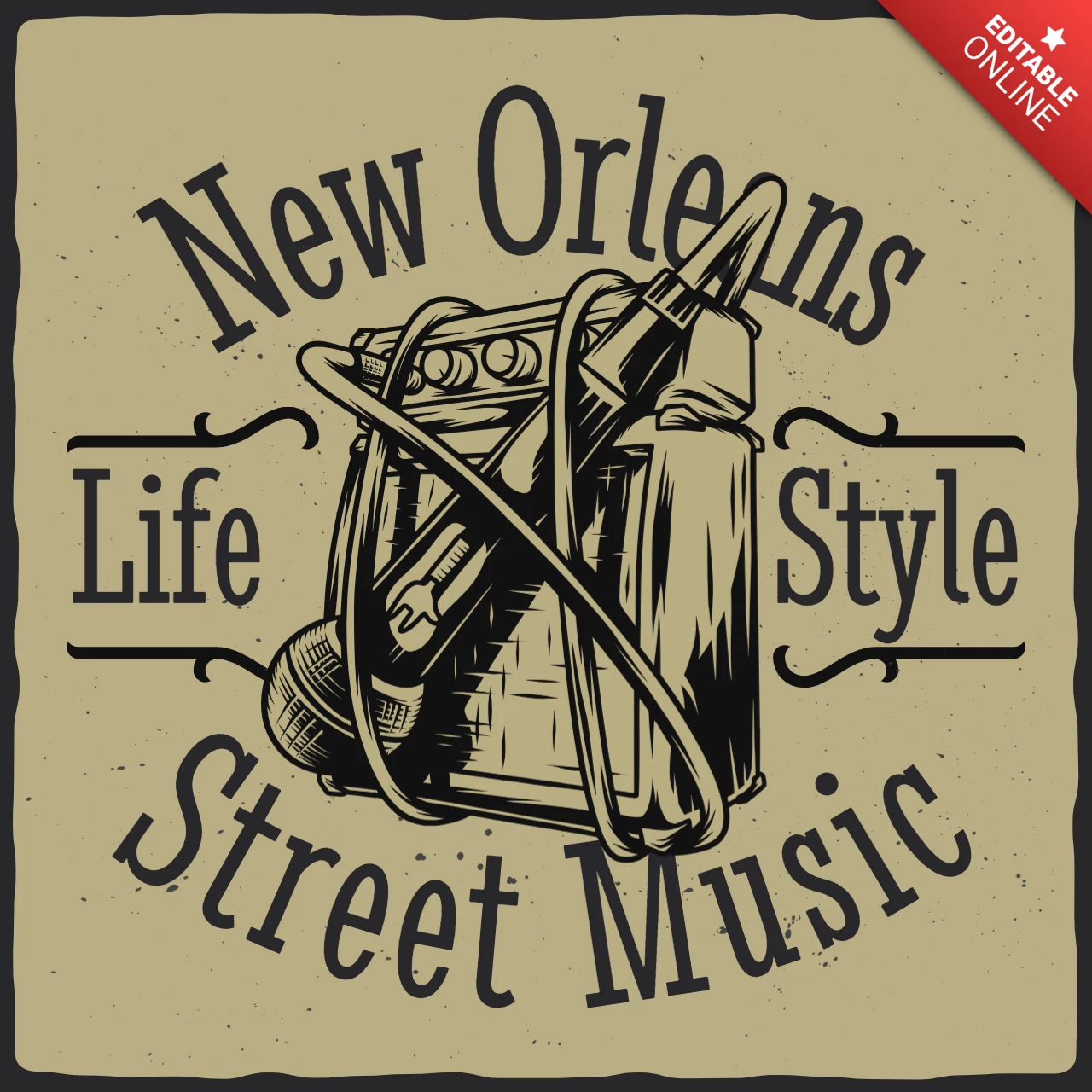 Modèle de t-shirt de musique de rue