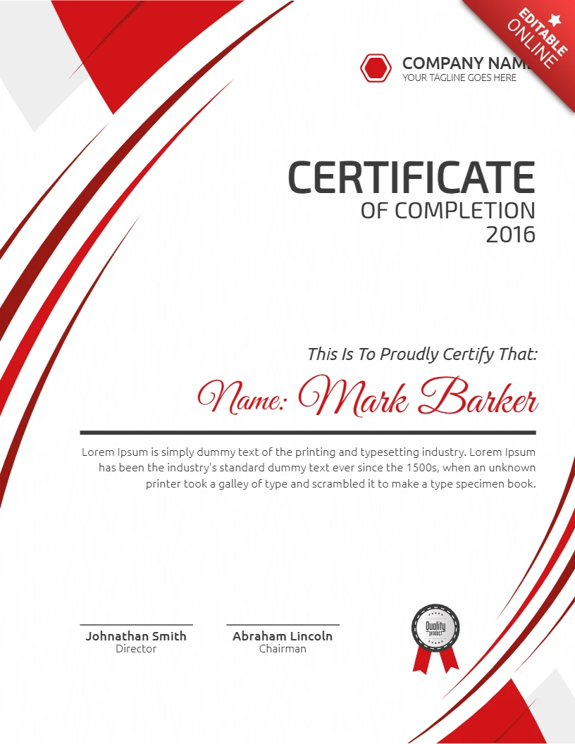 Abstract Corporate Award Certificate Post Design Template