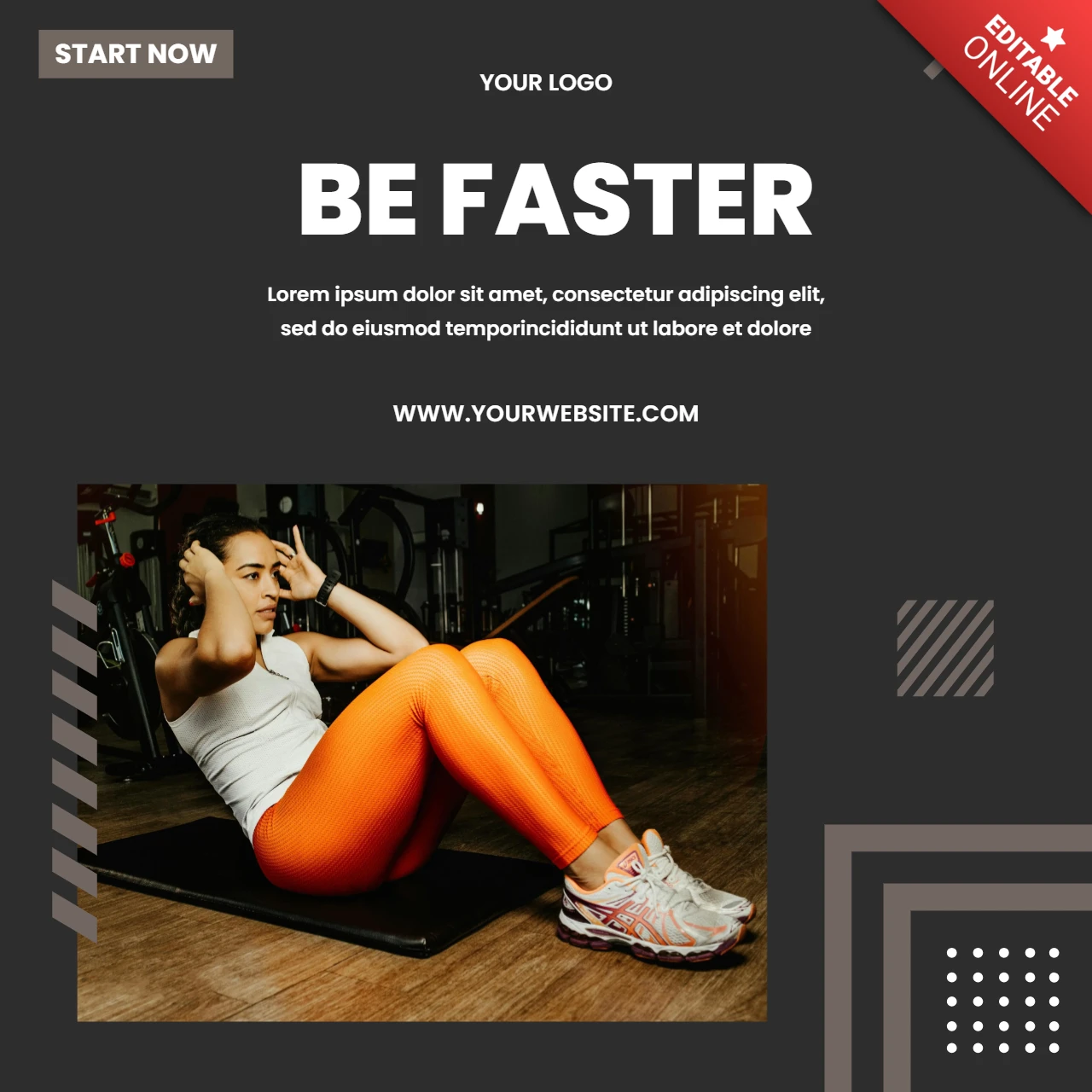 Plantilla de diseño de historia de Instagram promocional de estilo de vida de gimnasio Be Faster