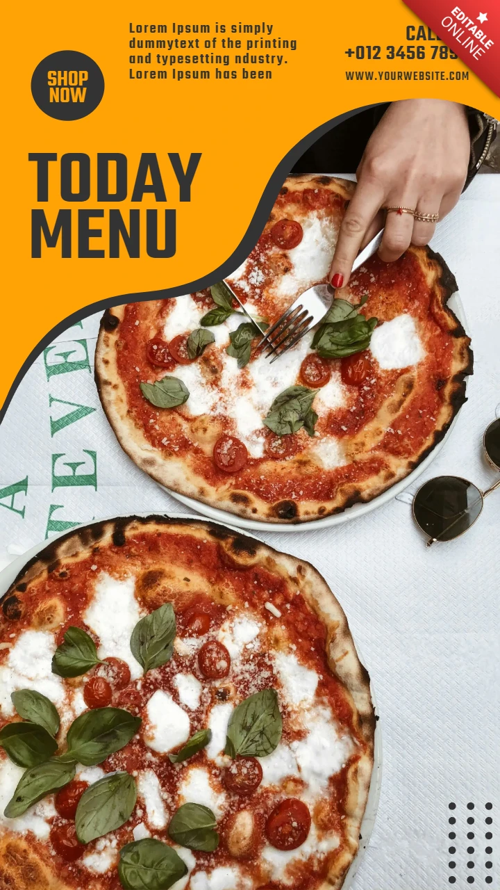 Eye-catching Pizza Flyer Instagram Story Post Design Template